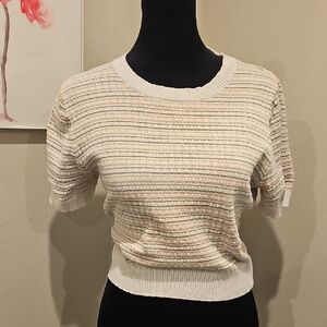 Forever 21 Cream and Tan Knit Top